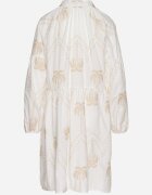 j&x Rochie Albă de bumbac cu palmieri cu legătură Evivirae