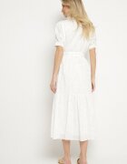 j&x Rochie Albă Din bumbac Ajurată Cu croială tip cămașă Cu curea Divione