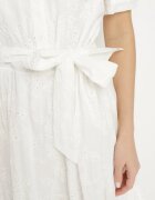 j&x Rochie Albă Din bumbac Ajurată Cu croială tip cămașă Cu curea Divione