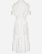 j&x Rochie Albă Din bumbac Ajurată Cu croială tip cămașă Cu curea Divione
