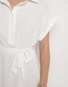 j&x Rochie Albă din Bumbac și cu o curea decorativă Savanire
