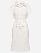 j&x Rochie Albă din Bumbac și cu o curea decorativă Savanire