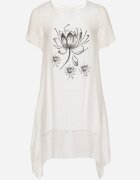 j&x Rochie Albă din Bumbac și Motiv Floral Vareldi