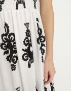 j&x Rochie Albă din vâscoză cu modele ornamentale cu croi evazat Divessa