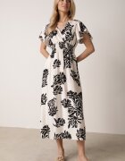 j&x Rochie Albă din viscoză cu croială evazată și decolteu petrecut Morgassa