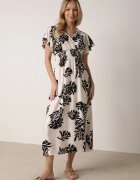 j&x Rochie Albă din viscoză cu croială evazată și decolteu petrecut Morgassa