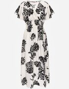 j&x Rochie Albă din viscoză cu croială evazată și decolteu petrecut Morgassa