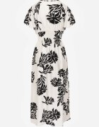 j&x Rochie Albă din viscoză cu croială evazată și decolteu petrecut Morgassa