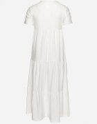 j&x Rochie Albă Evazată cu Mânecă Scurtă și Broderii Decorative Guletta