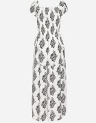j&x Rochie Albă Spaniolă cu Model Ornamental cu Viscoză Orrionna