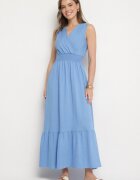 j&x Rochie Albastră cu croi cloș Fără mâneci cu decolteu petrecut Filoria