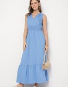 j&x Rochie Albastră cu croi cloș Fără mâneci cu decolteu petrecut Filoria