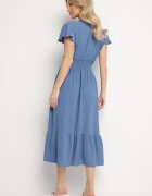 j&x Rochie Albastră cu croi evazat cu decolteu petrecut și elastic în talie Reiliana