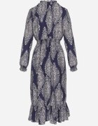 j&x Rochie Albastră cu Croială Cloș cu Elastic în Talie cu Model Etnic