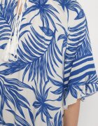 j&x Rochie Albastră cu croială lejeră legătură la decolteu și imprimeu floral Mirionela