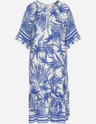 j&x Rochie Albastră cu croială lejeră legătură la decolteu și imprimeu floral Mirionela
