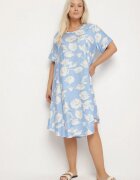 j&x Rochie albastră deschisă tip cutie din viscoză cu imprimeu floral Aranessa