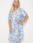 j&x Rochie albastră deschisă tip cutie din viscoză cu imprimeu floral Aranessa