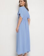 j&x Rochie Albastră din Bumbac cu Top Stil Liliac Filenia