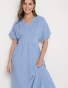 j&x Rochie Albastră din Bumbac cu Top Stil Liliac Filenia