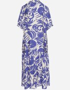 j&x Rochie Albastră din Vâscoză Cloș cu Volan Filindania