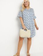 j&x Rochie Albastră din Viscoză cu Croială Dreaptă cu Imprimeu Abstract Koririanne
