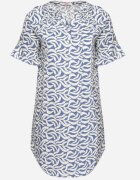 j&x Rochie Albastră din Viscoză cu Croială Dreaptă cu Imprimeu Abstract Koririanne