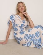 j&x Rochie albastră din viscoză cu croială evazată și decolteu petrecut Morgassa