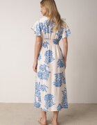 j&x Rochie albastră din viscoză cu croială evazată și decolteu petrecut Morgassa