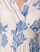 j&x Rochie albastră din viscoză cu croială evazată și decolteu petrecut Morgassa