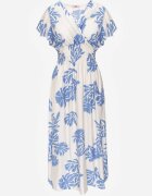 j&x Rochie albastră din viscoză cu croială evazată și decolteu petrecut Morgassa