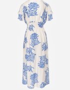 j&x Rochie albastră din viscoză cu croială evazată și decolteu petrecut Morgassa
