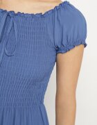 j&x Rochie Albastră din Viscoză Spaniolă cu Top încrețit Jenanira