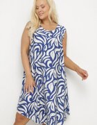 j&x Rochie Albastră Evazată din Viscoză cu Croi Trapez Fără Mâneci Folariela