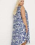 j&x Rochie Albastră Evazată din Viscoză cu Croi Trapez Fără Mâneci Folariela