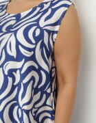 j&x Rochie Albastră Evazată din Viscoză cu Croi Trapez Fără Mâneci Folariela