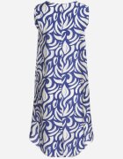 j&x Rochie Albastră Evazată din Viscoză cu Croi Trapez Fără Mâneci Folariela
