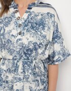 j&x Rochie Albastră Tip Oversize din Vascoză cu Model Abstract Lunalessa