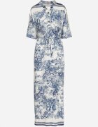 j&x Rochie Albastră Tip Oversize din Vascoză cu Model Abstract Lunalessa