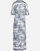 j&x Rochie Albastră Tip Oversize din Vascoză cu Model Abstract Lunalessa
