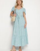 j&x Rochie Albastru deschis cu Bumbac și Model Geometric Lunavella
