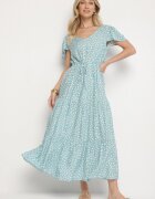 j&x Rochie Albastru deschis cu Bumbac și Model Geometric Lunavella