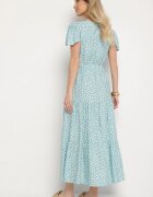 j&x Rochie Albastru deschis cu Bumbac și Model Geometric Lunavella