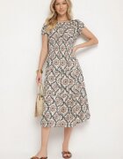 j&x Rochie Bej-Albastră din Bumbac și cu Mâneci Bufante Revilee