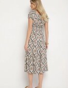 j&x Rochie Bej-Albastră din Bumbac și cu Mâneci Bufante Revilee