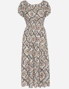 j&x Rochie Bej-Albastră din Bumbac și cu Mâneci Bufante Revilee