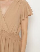 j&x Rochie Bej cu croială evazată cu decolteu petrecut și elastic în talie Reiliana