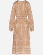j&x Rochie Bej cu Imprimeu Boho Croială dreaptă cu Cordon în Talie Lisanea