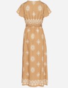 j&x Rochie bej cu model ornamental și curea elastică Tosvanna