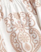j&x Rochie Bej de Vâscoză Spaniolă cu Model Etnic Hywen